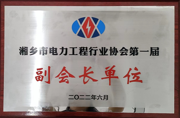 2022年湘鄉市電力工程行業協會第一屆副會長單位
